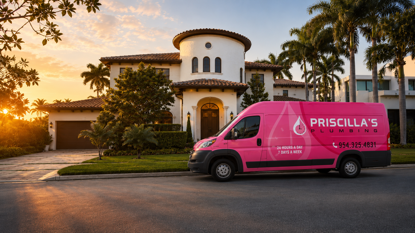 Priscilla's Plumbing crew on a Broward County emergency call
